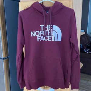 The North Face burgundy hoodie